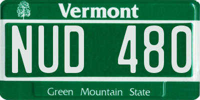 VT license plate NUD480