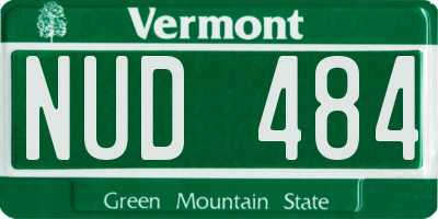 VT license plate NUD484
