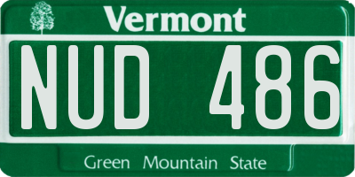 VT license plate NUD486