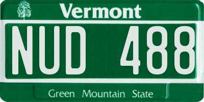 VT license plate NUD488