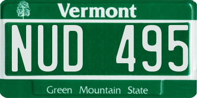VT license plate NUD495