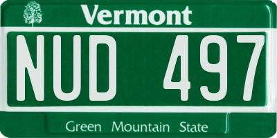VT license plate NUD497