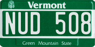 VT license plate NUD508
