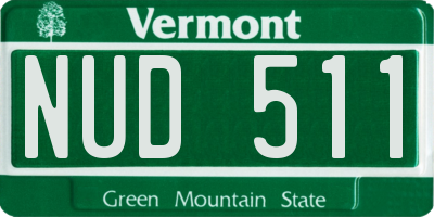 VT license plate NUD511