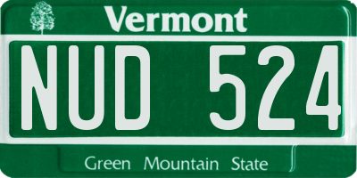 VT license plate NUD524