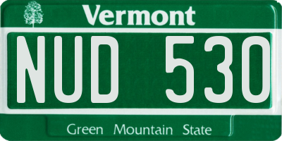 VT license plate NUD530