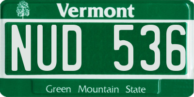 VT license plate NUD536