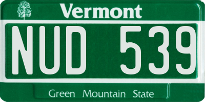 VT license plate NUD539