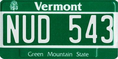 VT license plate NUD543