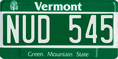 VT license plate NUD545