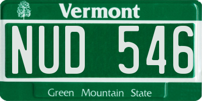 VT license plate NUD546