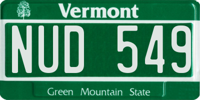 VT license plate NUD549