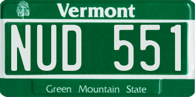 VT license plate NUD551