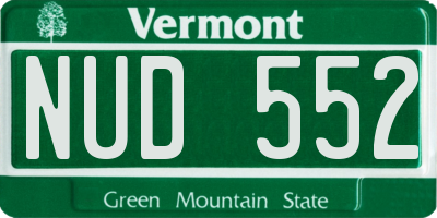 VT license plate NUD552