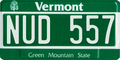 VT license plate NUD557