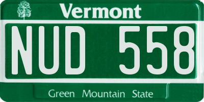 VT license plate NUD558