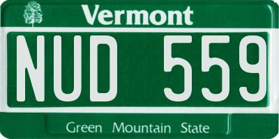 VT license plate NUD559