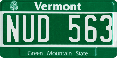 VT license plate NUD563