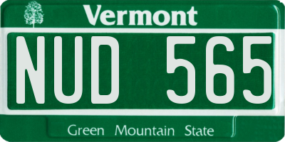 VT license plate NUD565