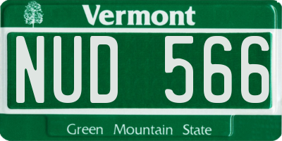 VT license plate NUD566