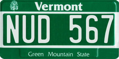 VT license plate NUD567