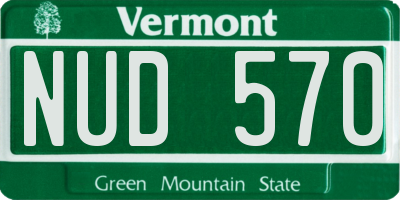 VT license plate NUD570