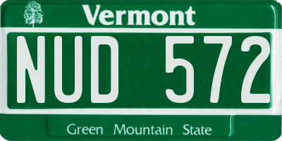 VT license plate NUD572