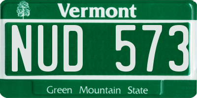 VT license plate NUD573