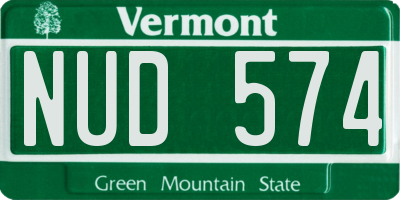 VT license plate NUD574
