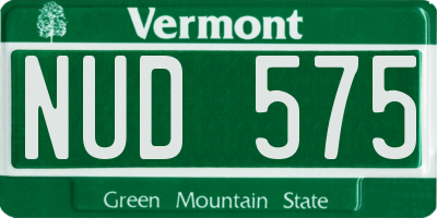VT license plate NUD575