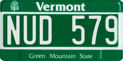 VT license plate NUD579