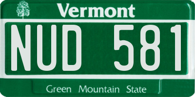 VT license plate NUD581