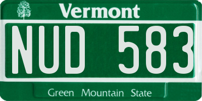 VT license plate NUD583