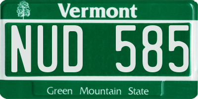 VT license plate NUD585