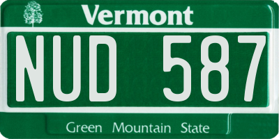 VT license plate NUD587