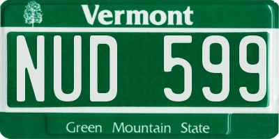 VT license plate NUD599