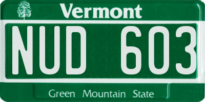 VT license plate NUD603