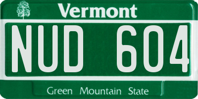 VT license plate NUD604