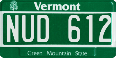 VT license plate NUD612