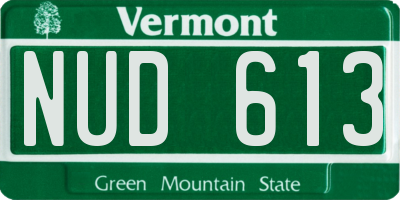 VT license plate NUD613