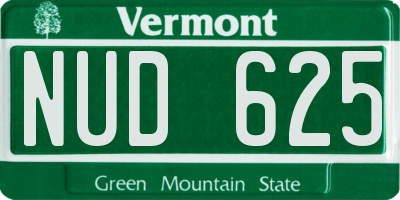 VT license plate NUD625