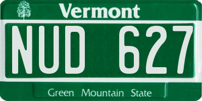 VT license plate NUD627