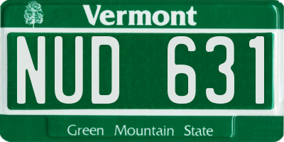 VT license plate NUD631