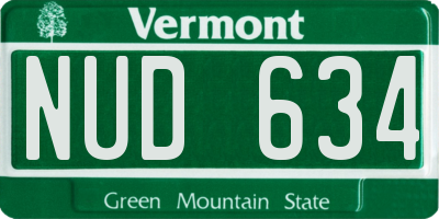 VT license plate NUD634