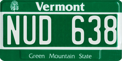 VT license plate NUD638