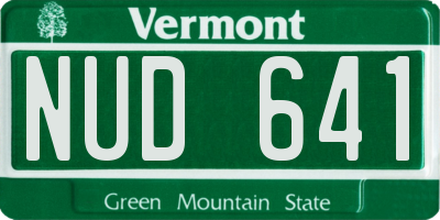 VT license plate NUD641