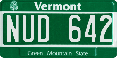VT license plate NUD642