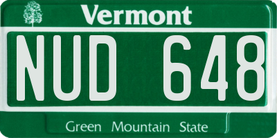 VT license plate NUD648