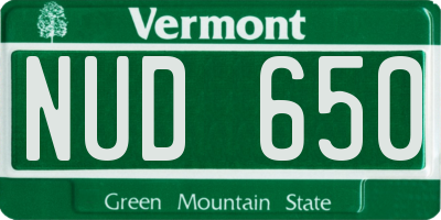 VT license plate NUD650