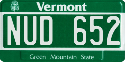 VT license plate NUD652